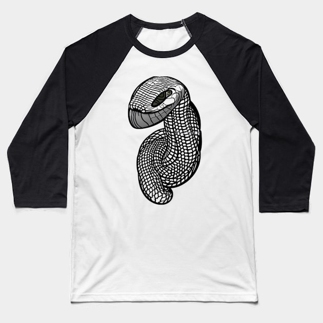 Black Mamba Portrait Baseball T-Shirt by Shadowbyte91